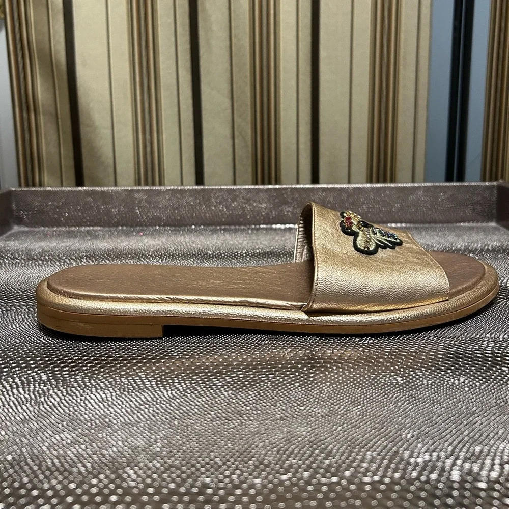 Metallic leather sandal - Picture 4 of 11